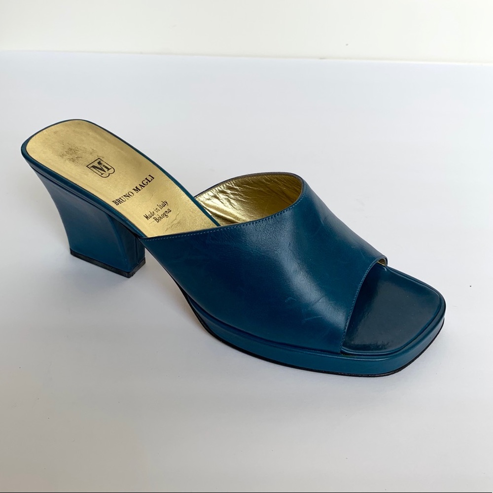 BRUNO MAGLI Marine Blue Mule Heels